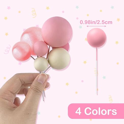 80 قطعة كرات كعكة توبر بالونات كب كيك توبر لتقوم بها بنفسك كرات اللؤلؤ كعكة إدراج توبر حفلة عيد ميلاد كعكة الزفاف لوازم الديكور - الذهب in Kuwait