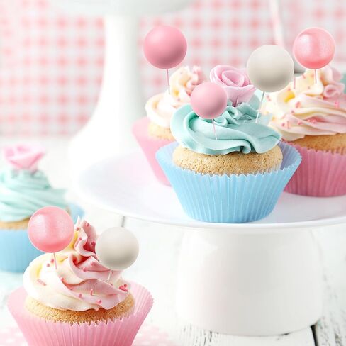 80 قطعة كرات كعكة توبر بالونات كب كيك توبر لتقوم بها بنفسك كرات اللؤلؤ كعكة إدراج توبر حفلة عيد ميلاد كعكة الزفاف لوازم الديكور - الذهب in Kuwait