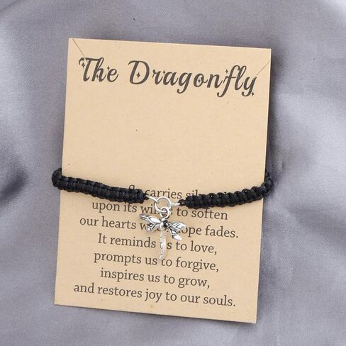 HOLLP Dragonfly Inspirational Jewelry Best Friend Gift Dragonfly Braided Rope for Dragonfly Lover in Saudi Arabia