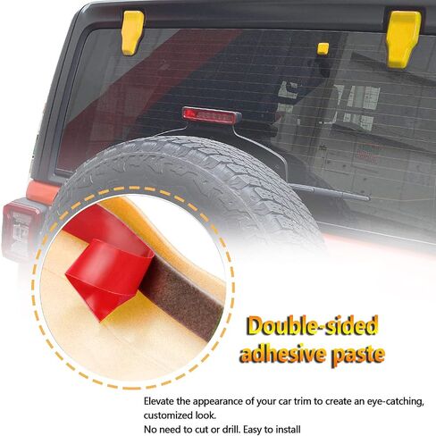 Rear Tail Door Window Hinge & Rear Rain Wiper Nozzle Decorative Cover Trim Compatible for Jeep Wrangler JL 2018-2021 ABS 3pcs(Yellow) in Saudi Arabia
