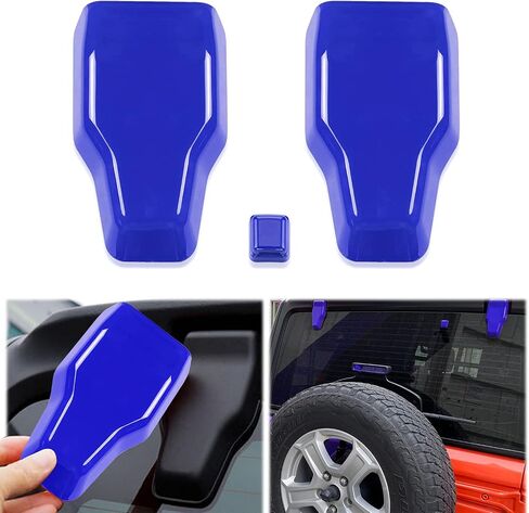 Rear Tail Door Window Hinge & Rear Rain Wiper Nozzle Decorative Cover Trim Compatible for Jeep Wrangler JL 2018-2021 ABS 3pcs(Yellow) in Saudi Arabia