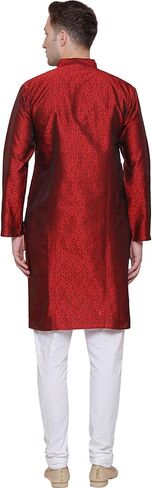 Maple Clothing Men's Kurta Pajama Poly Silk Indian Wedding Party Dress in Kuwait