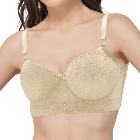 Plus Size Push Up Bras for Women, Back Fat Smoothing Bra Lace Underwire Full Coverage Padded Bras with Support in Saudi Arabia