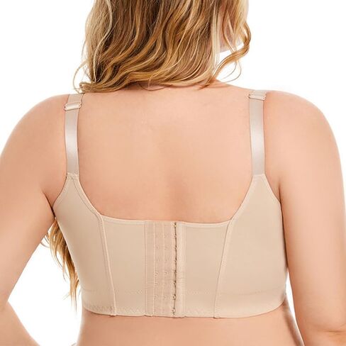 Plus Size Push Up Bras for Women, Back Fat Smoothing Bra Lace Underwire Full Coverage Padded Bras with Support in Saudi Arabia
