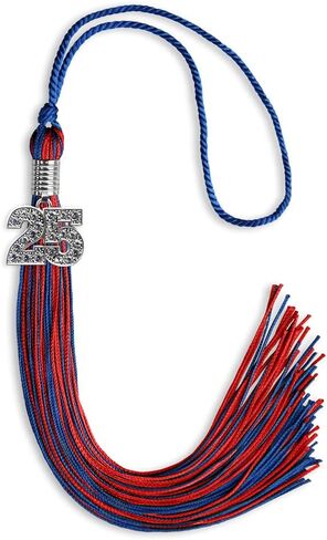 Endea Graduation Mixed Double Color Tassel with Silver Bling Charm (Royal Blue/Red, 2025) in Saudi Arabia