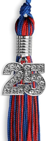 Endea Graduation Mixed Double Color Tassel with Silver Bling Charm (Royal Blue/Red, 2025) in Saudi Arabia
