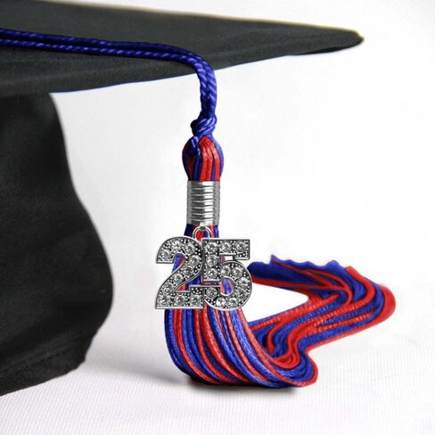 Endea Graduation Mixed Double Color Tassel with Silver Bling Charm (Royal Blue/Red, 2025) in Saudi Arabia