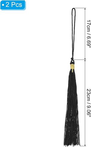 PATIKIL Tassel Graduation, 2 Pcs Graduation Cap Tassel for Graduation Cap Decorate Tassel Charm for Graduation Party Ceremonies Souvenir, Black in Saudi Arabia