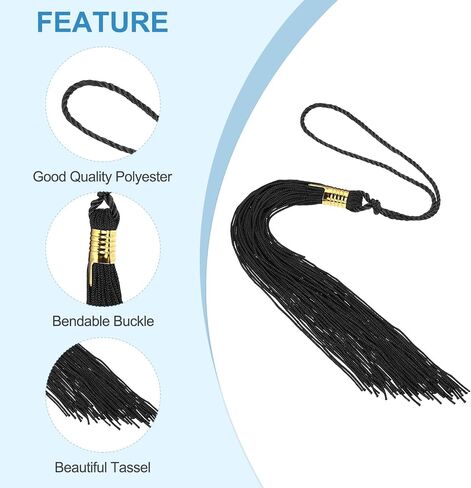 PATIKIL Tassel Graduation, 2 Pcs Graduation Cap Tassel for Graduation Cap Decorate Tassel Charm for Graduation Party Ceremonies Souvenir, Black in Saudi Arabia