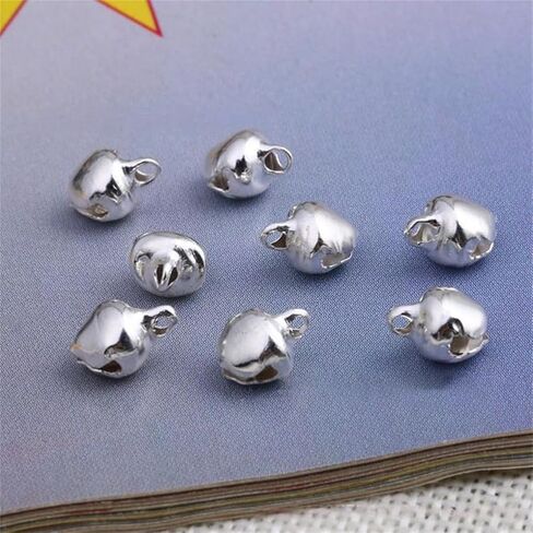 1/4-Inch Jingle Bell/Small Bell/Mini Bell DIY Bracelet Anklets Necklace Knitting/Jewelry Making, 100pcs (Silver) in Saudi Arabia