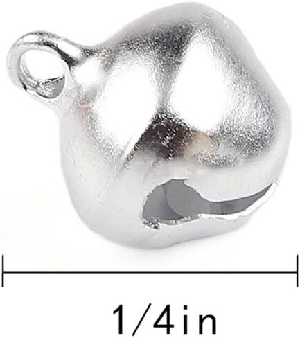 1/4-Inch Jingle Bell/Small Bell/Mini Bell DIY Bracelet Anklets Necklace Knitting/Jewelry Making, 100pcs (Silver) in Saudi Arabia