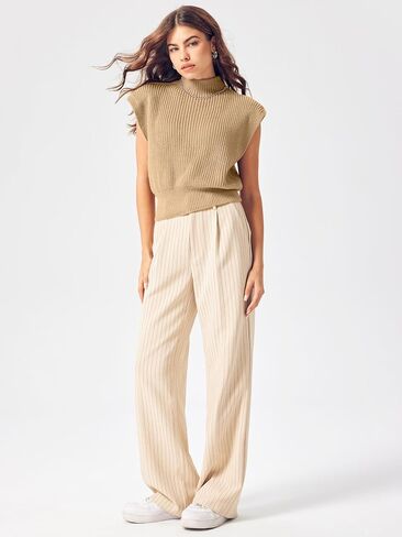 CIDER Solid High Neck Knit Vest in Saudi Arabia