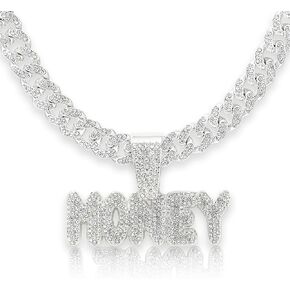EMESLY Solid Miami Cuban Link Rope Chain Gold/Silver Pendant Necklace (16, 18, 20, 22, 24, 30 Inches Length); Perfect Iced Out Bling Hip Hop Jewelry Gift for Men & Women