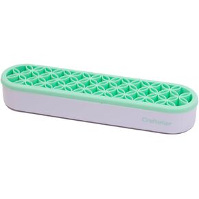 Craftelier - Brushes, Paintbrushes and Ink Applicator Holder with Silicone Grip and Flower Pattern | Size 20.9 x 5 x 3.3 cm (8.23" x 1.97" x 1.3") - White and Mint Colour