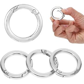 4 Pcs Metal O Ring for Purse Strap 1 Inch Silver Key Ring O Ring Spring Rings for Handbag & Keys O Ring Clip Opening Snap Trigger Clip Round Carabiner Spring Ring Clasp in Kuwait