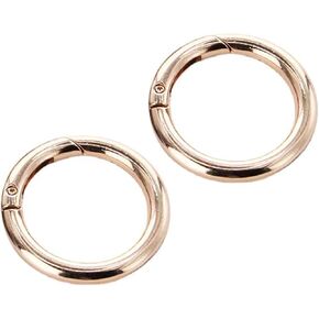 6 Pcs Ring Clip for Purse Strap 1 Inch Spring O Ring for Key Rings (Gold, Silver and Black)