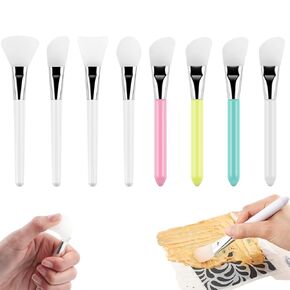 BAOFALI 8 Pcs Silicone Craft Brush, Spatula Mixed Media Brushes; Reusable Resin Epoxy Brushes Set Spreading Toolfor DIY Painting Mixing & Spreading to Glitter TumblersArt Blending Tool