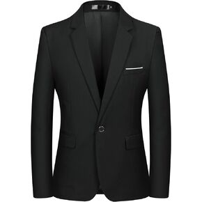 Mens Sport Coats and Blazers 5 Real Pockets Slim Fit Business Casual Men Suit Blazer One Button Suit Jacket