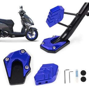 Motorcycle Kickstand Foot Side Stand Extension Pad, motorcycle stand pad With hexagonal wrench, Aluminum Alloy Motorcycle Kickstand Pad, motorcycle stand foot extension accessories (Black)