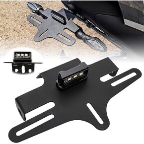 Motorcycle License Plate Holder Fit for 2023-2024 CFMOTO 450SR, Tail Light Bracket Parts, Tidy Fender Eliminator Mount Kit Stainless Steel Accessories for CF-MOTO SR (Black, Screws & Lights included)