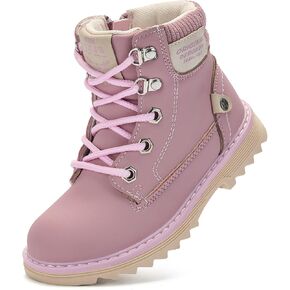 TZJS Girls Boys Toddler Boots Kids Unisex Lace Up Hiking Work Boots Girl Water Resistant Ankle Boot Boy Sizes 7-13 Outdoor Autumn Shoes for Toddler/Little Kid