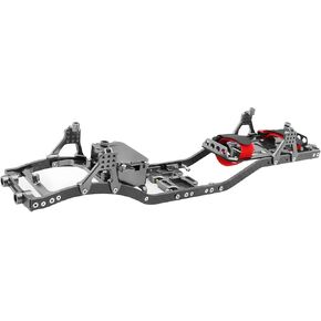 1/10 RC Crawler Carbon Fiber Girder 4MM CNC Metal Car Chassis Frame Body Kit Parts for Axial SCX10 II Rock Off Road Truck (Black)