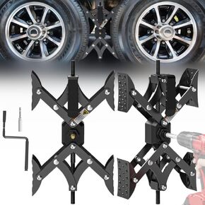 X-Shaped Wheel Chocks for Travel Trailer【Allow Drill Adjust】 RV Stabilizers X chocks Camper Wheel Chock for Travel Trailers RV Accessories Wrench Adjustable 3"-11.5" Black （2 PCS）