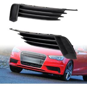 Astra Depot Pair Black Front Lower Bumper Grille Inserts Replacement for 2013-2017 Audi A3 S3 8V3807681QBMO 8V3807682LBM