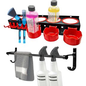 Wall-Mounted Aerosol Spray Can Holder Set,Auto Cleaning Detailing Tools Organizer,Spray Bottle Holder for Auto Detailing Supplies