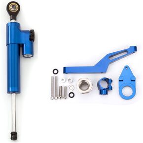 FXCNC Motorcycle CNC Steering Damper Stabilizer Buffer Control Bar With Mounting Bracket Kit Full Set Compatible with Ninja 600 ZX636 ZX6R ZX-6R 2009-2020