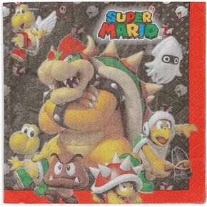 Amscan 511554 Super Mario Brothers Luncheon Napkins, 16 pcs, Party Favor