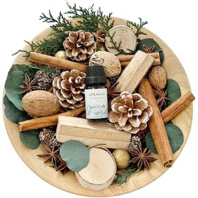 Apragaz Christmas Potpourri-Green Christmas Vase Filler with Cinnamon Sticks, Anise, Cedar Branches, Pine Cones Mix Potpourri, Super Pine Scented Potpourri for House Christmas Bowl Filler Décor