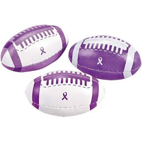 Fun Express Purple Ribbon Foam Football (12 Pieces) Toys, Kick Balls