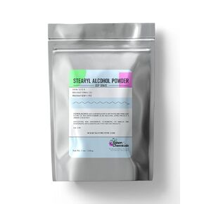 Stearyl Alcohol for Soft and Smooth Skin, Stearyl Alcohol Powder Cosmetic Grade, Emulsifying Agent for Soap Making, Hair Care, and Personal Care Products (4 Ounce / 113 gram)