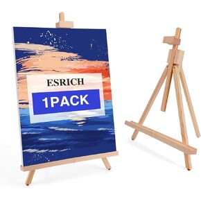 ESRICH Painting Stand,Art Easel A-Type Display Stand,Adjustable Wooden Tabletop Easel Stand,Holds Highest to 21"Canvas,Portable Canvas Photo Picture Sign Holder (1Pack)