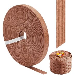 BENECREAT 21 Yards Paper Rattan Weaving Cane, 15mm (5/8 Inch) Wide Saddle Brown Canning Material Paper Woven Twine for DIY Crafts Making, Home Decor, Bed Chair Repair