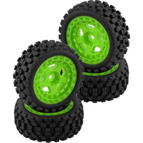 RC Wheels and Tires for 1/18 Typhon Grom,4PCS RC Tires Wheels,Red