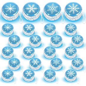 Wettarn 24 Pcs Froze Party Favors Snowflake Magic Birthday Party Supplies Winter Princess LED Lighted Yo Yo Bulk Froze Theme Toy for Girls Froze Party Goodie Bag Filler Snowflake Gifts in Bulk in Kuwait