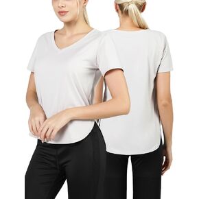 BOSSTIN Women's Workout Tops Short Sleeve Yoga Running T-Shirts Loose Fit Athletic Gym Tees Quick Dry UPF 50+ Sun Protection