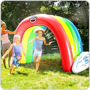 BigMouth Inc. Giant Rainbow Inflatable Sprinkler, Fun Summer Backyard Water Game & Splash Toy for Kids, 6 Feet Tall