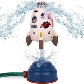 ArtCreativity Rocket Sprinkler for Kids - Outdoor Water Rocket Launcher with 31 NASA Themed Stickers - Summer Rocket Space Water Sprinkler Toys - Attaches to Hose - Water Toys for Toddlers 1-3