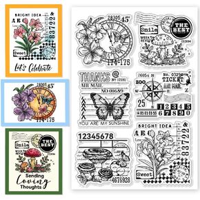 CHGCRAFT Silicone Clear Stamps Butterflies Flowers Custom Stamp for DIY Scrapbooking Photo Album Decorative Cards Making Stamps for Holiday Card Making Album Crafts