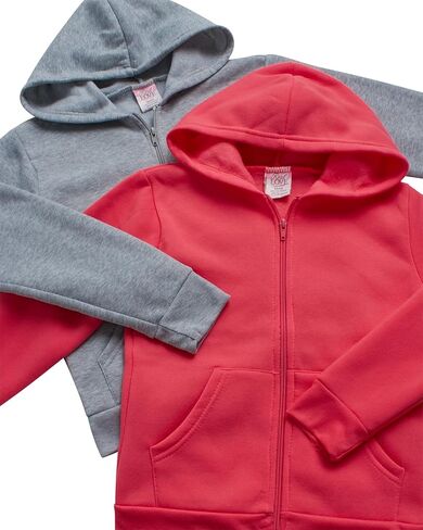 سويت شيرت للفتيات من Real Love - قطعتان من سويت شيرت بقلنسوة من الصوف الناعم بسحاب كامل للفتيات - قمصان رياضية مريحة للفتيات (7-16) in Kuwait