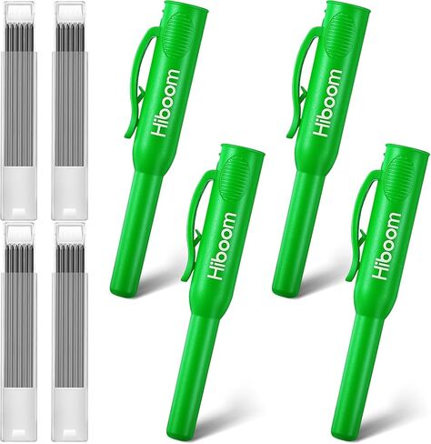 4 قطع من أغطية أقلام النجار الصلبة من Hiboom مع 24 عبوة، غطاء علامة النجارة الميكانيكية بفتحة عميقة طويلة الأنف مع مشبك جيب، غطاء حماية لأقلام الرصاص لأدوات الكاتب للبناء، مهندس معماري in Kuwait