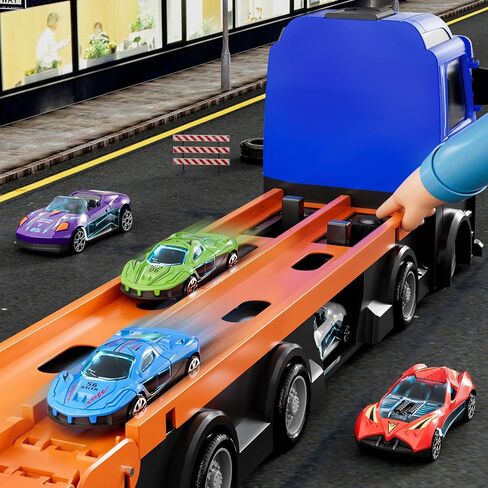 iHaHa 78 inches Transport Truck with 24pcs Die-Cast Cars Toys, Cars Toddler Toys Gifts for 2 3 4 5 6 7 Years Old Boys Girls Kids, Boys Toys Age 3-5 4-7 in Saudi Arabia