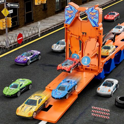 iHaHa 78 inches Transport Truck with 24pcs Die-Cast Cars Toys, Cars Toddler Toys Gifts for 2 3 4 5 6 7 Years Old Boys Girls Kids, Boys Toys Age 3-5 4-7 in Saudi Arabia