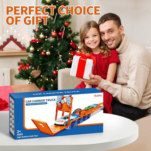 iHaHa 78 inches Transport Truck with 24pcs Die-Cast Cars Toys, Cars Toddler Toys Gifts for 2 3 4 5 6 7 Years Old Boys Girls Kids, Boys Toys Age 3-5 4-7 in Saudi Arabia
