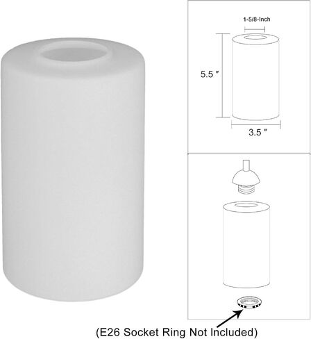 2 Pack Frosted Glass Lamp Shade, Accessory Glass Fixture Replacement Globe or Lampshade with 1-5/8-Inch Fitter Opening A00019 in Saudi Arabia