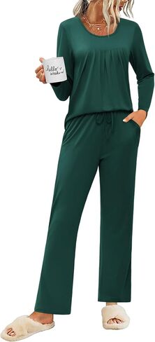 Ekouaer Pajamas for Women Set Soft Sleepwear Fall Long Sleeve Top With Pants Comfy 2 Piece Pjs Loungewear in Saudi Arabia