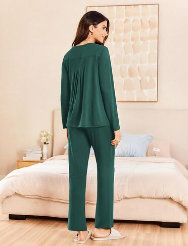 Ekouaer Pajamas for Women Set Soft Sleepwear Fall Long Sleeve Top With Pants Comfy 2 Piece Pjs Loungewear in Saudi Arabia